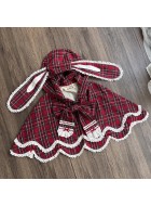 Miss Point Plaid Petal Rabbit Cape(Reservation/2 Colours/Full Payment Without Shipping)